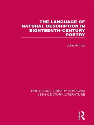 cover image of The Language of Natural Description in Eighteenth-Century Poetry